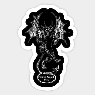 Cute Vingage Devil: Winter Tempest Books Logo, White Letters T-Shirt Sticker